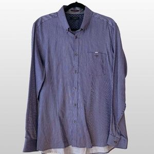 Ted Baker London Men's Hickory Stripe Button Down Dress Shirt